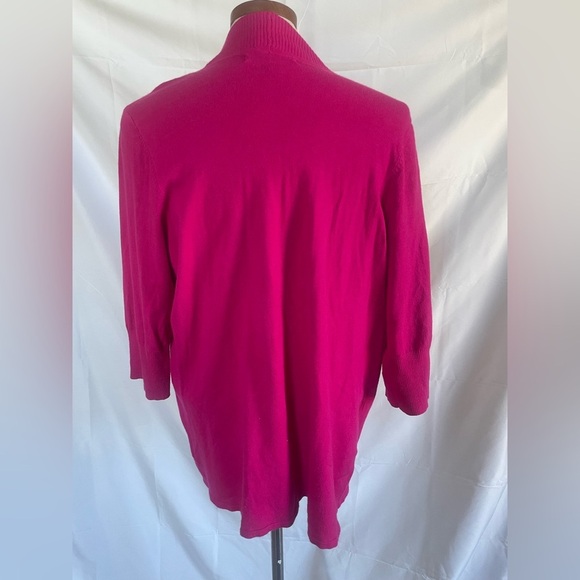 Women's Pink Open Front Sweater size 1X Laura Ashley - Picture 3 of 6